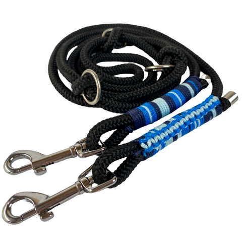 Black Ocean - handgemachte Hundeleine aus Tau mit silbernen Details