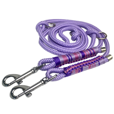 Purple Unicorn - handgemachte Hundeleine aus Tau mit silbernen Details