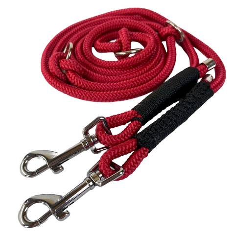 Raspberry Black - handgemachte Hundeleine aus Tau mit silbernen Details