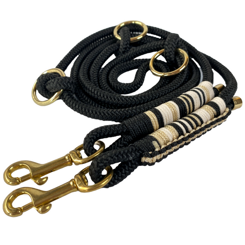 Shiny Gold - handgemachte Hundeleine aus Tau mit goldenen Details